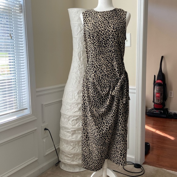 Sag Harbor Leopard Print Wrap Sleeveless Dress - Picture 5 of 14